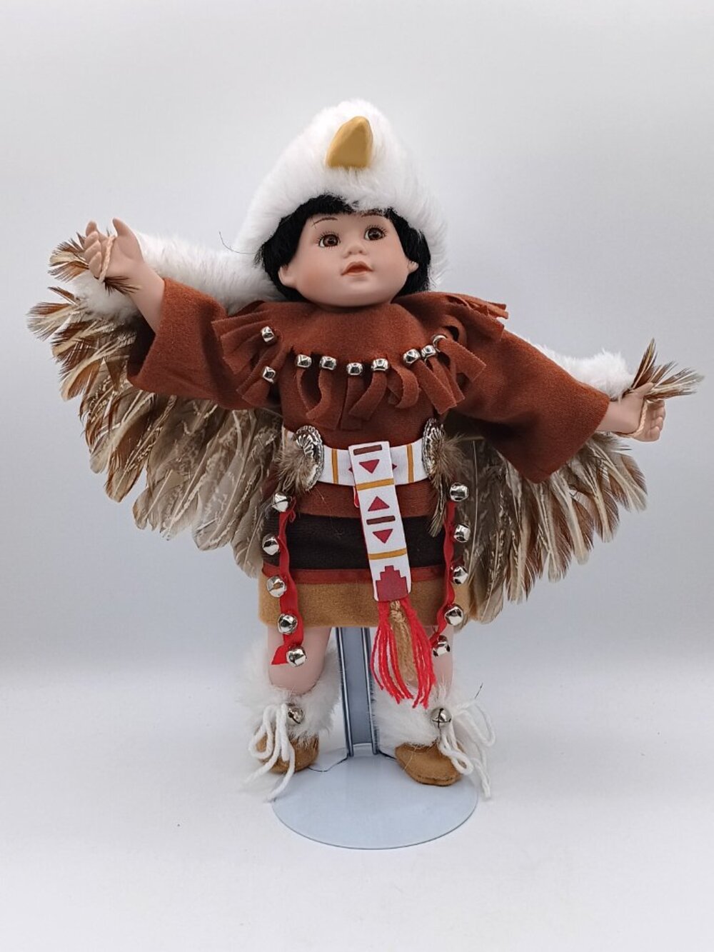 Native American Little Eagle Dancer Porcelain Doll by Elke Hutchens 12" 1993